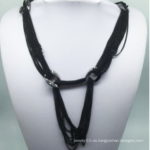 Collar de cadena de electroforesis negro (XJW13767)